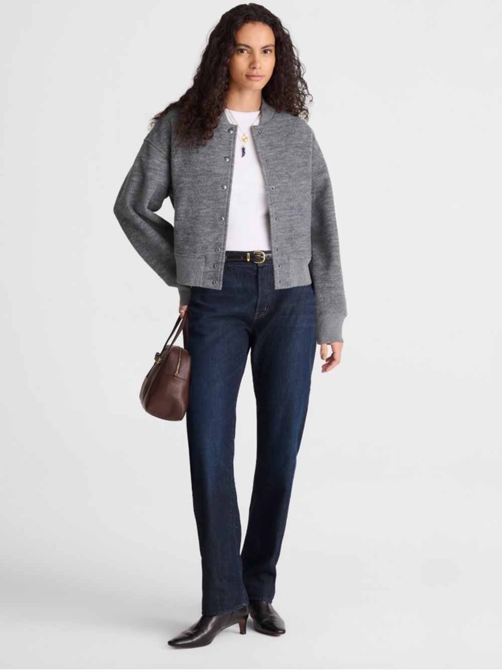 Madewell Petite Dean Easy Straight Jeans in Foundry Wash - Dark Blue